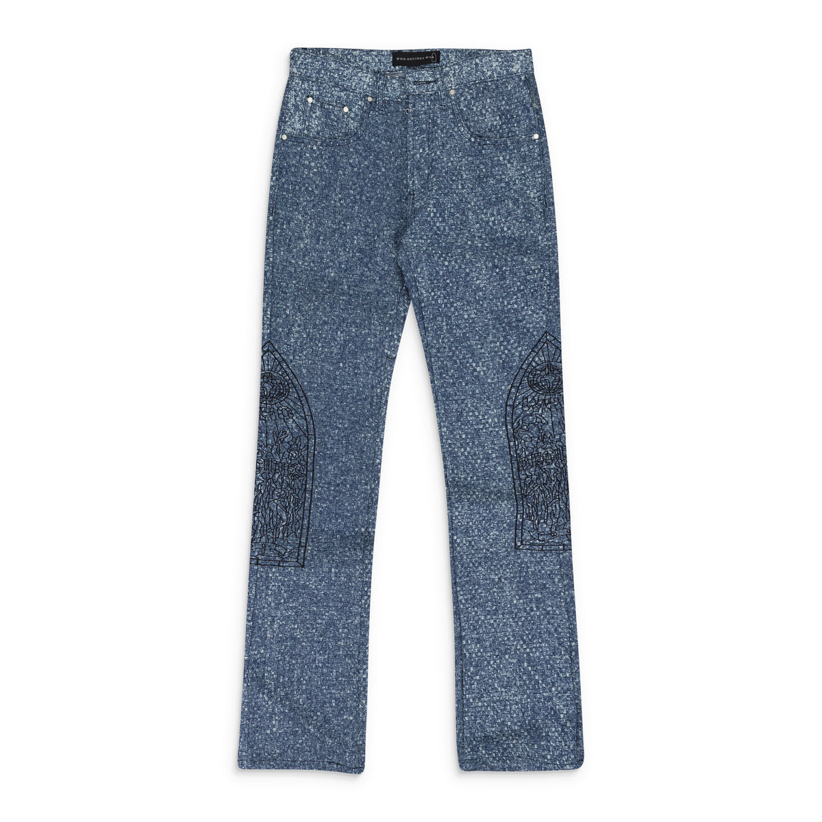 INDIGO WOVEN TRUCKER TROUSERS