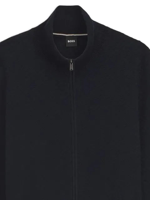 BOSS zip-up cotton sweater