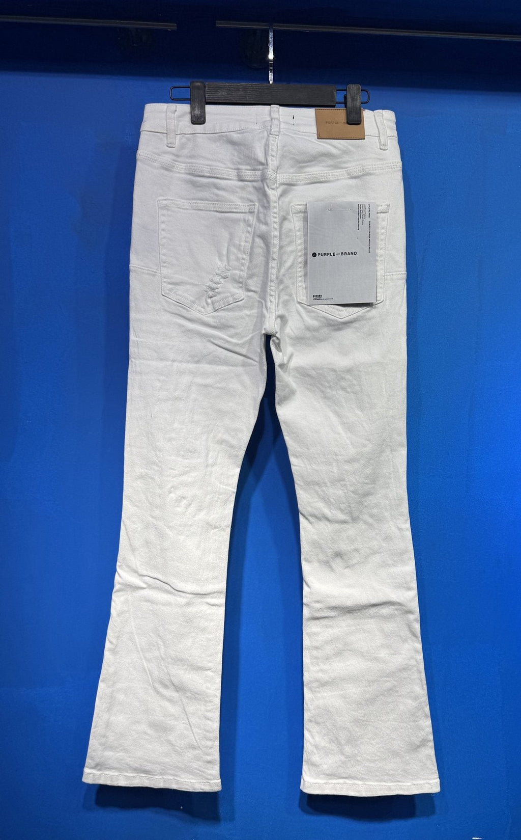 Purple Brand White Distressed Flared Jeans