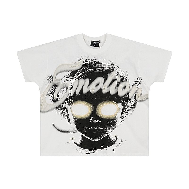 Mixed Emotion Portrait Graphic T-Shirt