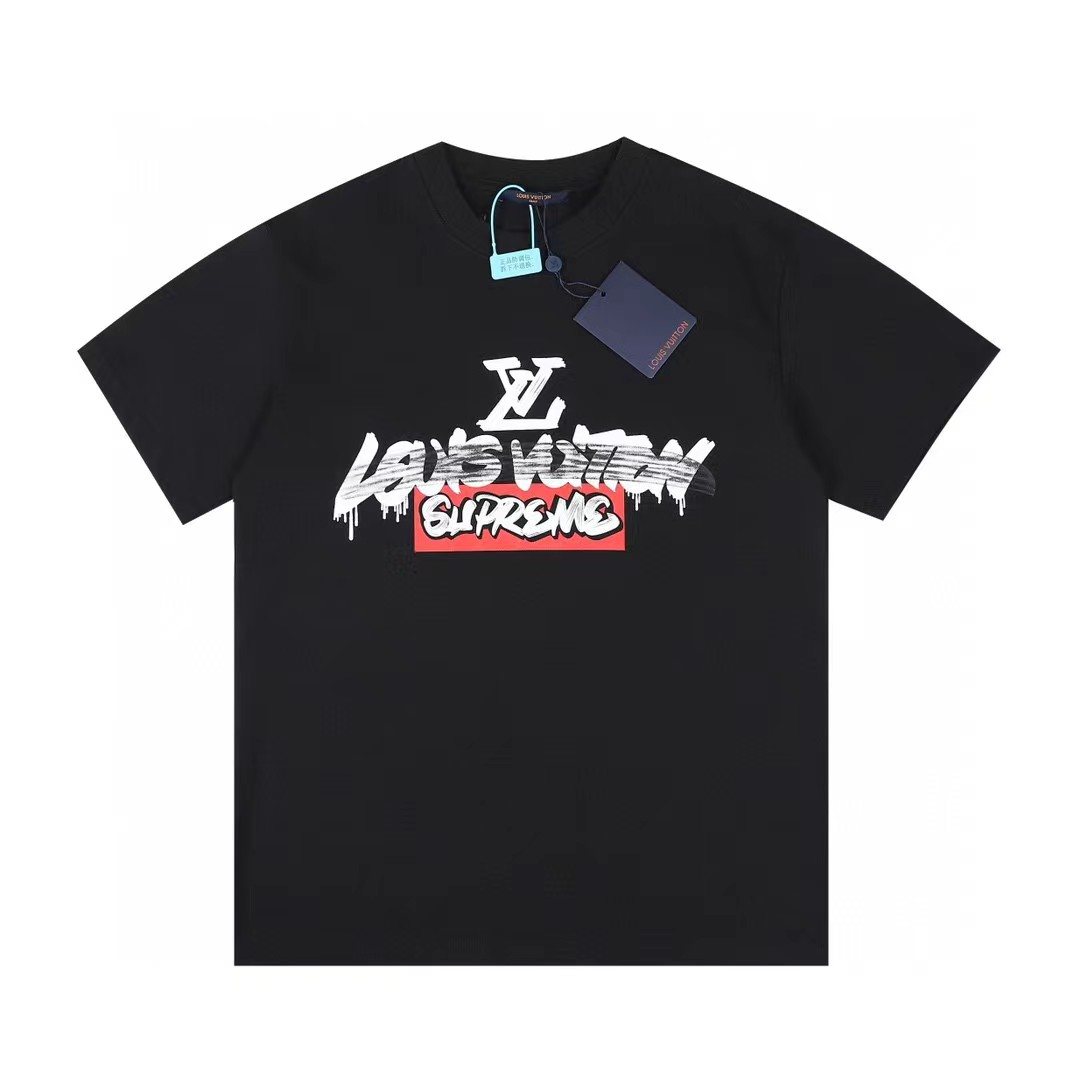 Supreme LV-Style Graffiti Graphic T-Shirt