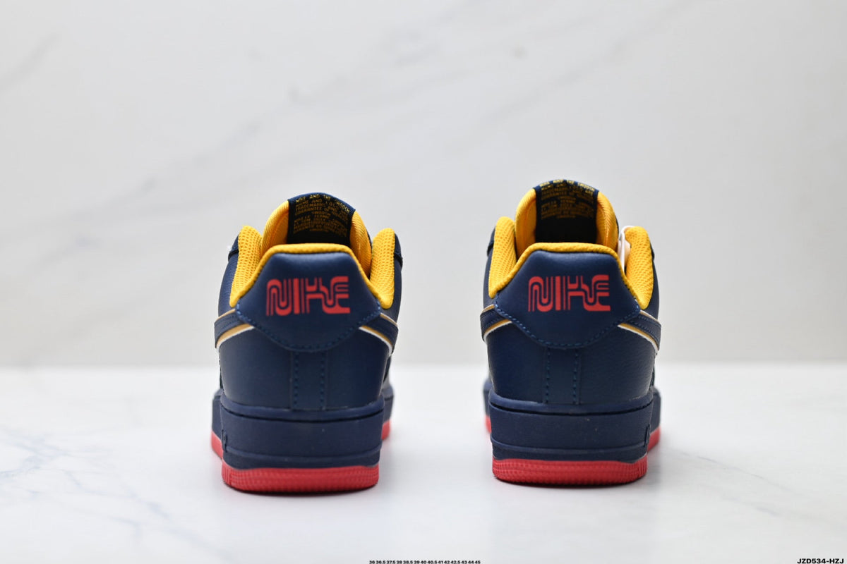 Nike Air Force 1 Low Navy Orange Red Unisex Sneakers Style 21
